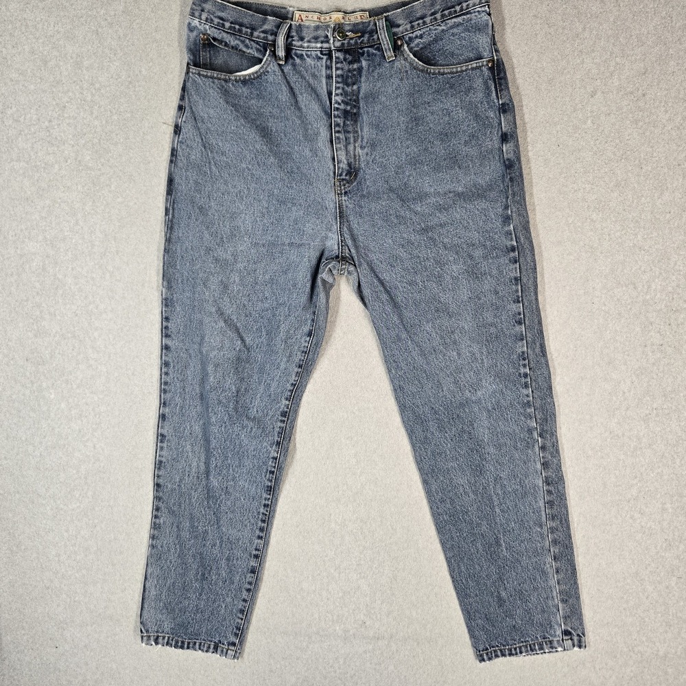 VINTAGE Anchor Blue Men Jeans 36X30 Blue Denim Tapered High Rise 28" Inseam